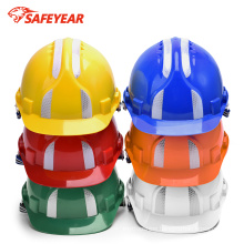 Durable ABS Shell Reflective Stripe Safety Helmet